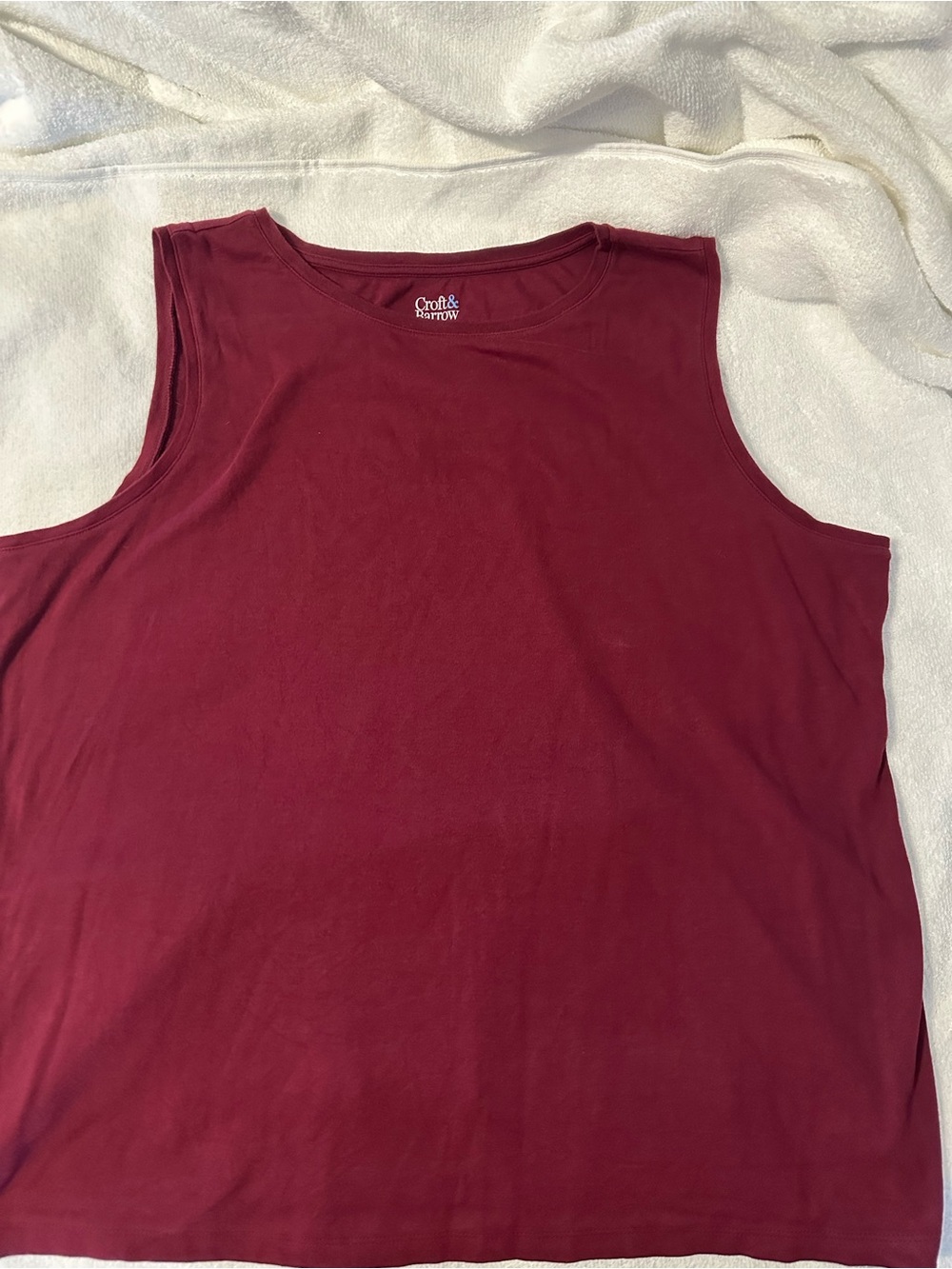 croft & barrow Women's Maroon Sleeveless Tank Top
